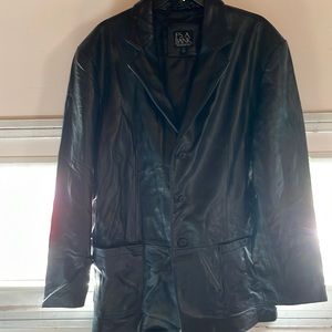 Jos A Bank black leather jacket great condition size L